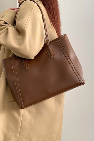 Korean Vintage Women's Shoulder Tote Bag, Large Capacity Commuting Bag for Spring and Summer, 2025 Niche Design