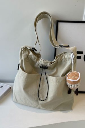 Large Canvas Shoulder Bag for Women - 2025 Fashion Tote with High Capacity for Class, Commuting, and Everyday Use