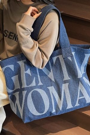 Large Capacity Canvas Cowboy Tote Bag for Women - Stylish Commuter Shoulder Bag for Short Trips and Shopping