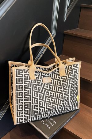 Large Capacity Canvas Tote Bag for Women - 2025 Fashionable Portable Shoulder Bag for Shopping and Travel