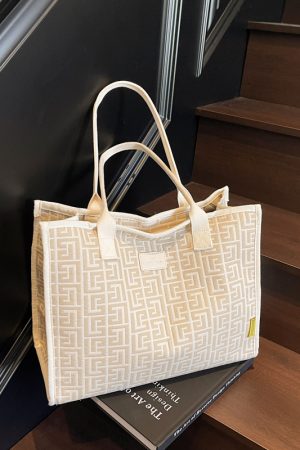 Large Capacity Canvas Tote Bag for Women - 2025 Fashionable Portable Shoulder Bag for Shopping and Travel