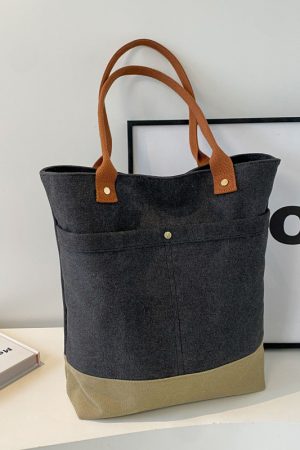 Large Capacity Canvas Tote Bag for Women - Fashionable Korean Style Shoulder Bag for Spring & Summer, Perfect for College Commuting