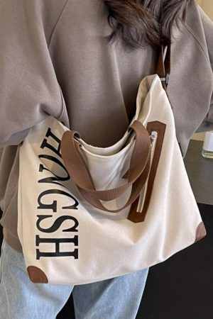 Large Capacity Commuter Tote Bag for Women, 2025 Canvas Shoulder Crossbody Handbag, Stylish College Student Essentials