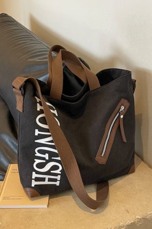 Large Capacity Commuter Tote Bag for Women, 2025 Canvas Shoulder Crossbody Handbag, Stylish College Student Essentials