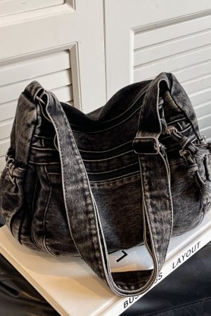 Large Capacity Denim Crossbody Bag for Women - Casual Summer Tote for Classroom and Commuting, Stylish Single Shoulder Design