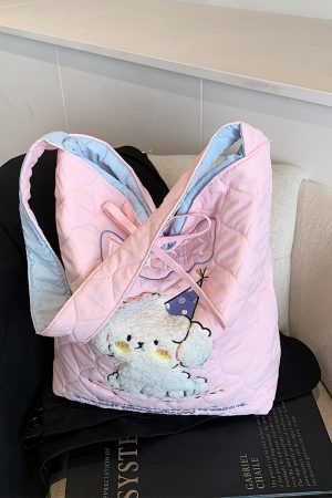 Large Capacity Embroidered Shoulder Bag for Women - 2024 Summer Fashion Tote for Classes and Commuting