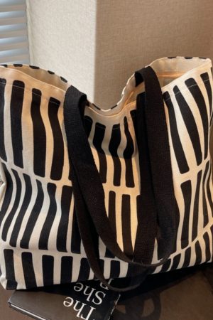 Large Capacity Graffiti Canvas Tote Bag for Women - Japanese Style Shopping Bag for Students and Commuting