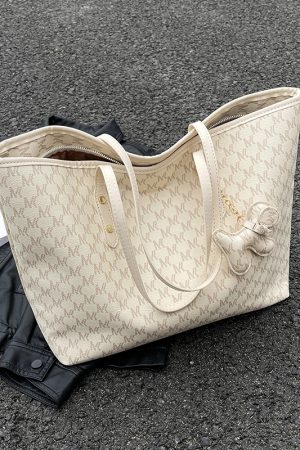 Large-Capacity Letter Design Tote Bag for Women - Versatile Summer 2025 Casual Underarm Bag, Trendy Everyday Essential