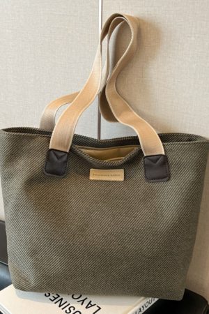 Large Capacity Minimalist Canvas Tote Bag for Women - Versatile Casual Commuter Shoulder Bag 2025