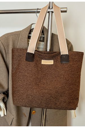 Large Capacity Minimalist Canvas Tote Bag for Women - Versatile Casual Commuter Shoulder Bag 2025