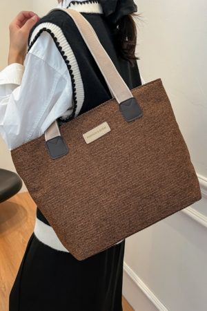 Large Capacity Minimalist Canvas Tote Bag for Women - Versatile Casual Commuter Shoulder Bag 2025