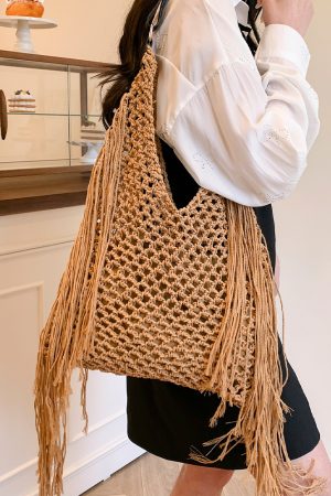 Large Capacity Minimalist Hollow Straw Tote Bag for Women - 2025 Spring Beach Vacation Essential