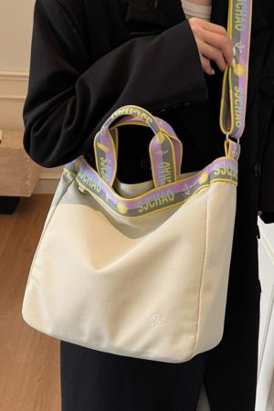 Large Capacity Nylon Tote Bag for Women, 2025 Commuter Handbag, Stylish College Student Crossbody Bag