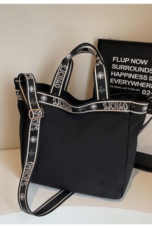 Large Capacity Nylon Tote Bag for Women, 2025 Commuter Handbag, Stylish College Student Crossbody Bag