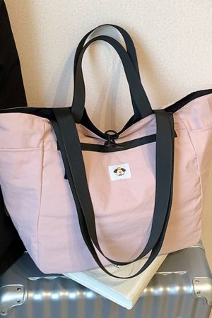 Large Capacity Nylon Tote Bag for Women, 2025 Outdoor Commuting Double-Sided Shoulder Bag, Ideal for Short-Distance Travel