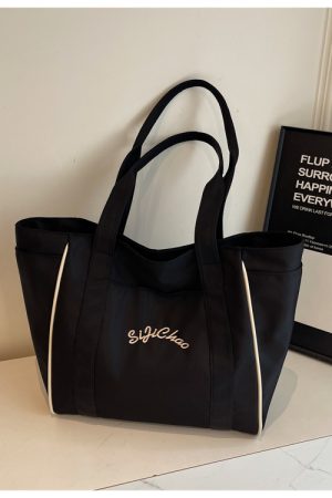 Large Capacity Nylon Tote Bag for Women, 2025 Spring/Summer Shoulder Bag for College, Commuting, and Classes