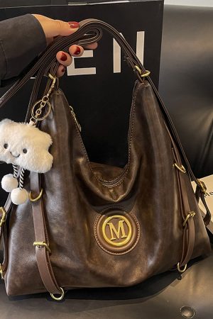 Large Capacity Retro Tote Bag for Women - Casual Multifunctional Commuter Backpack & Crossbody Travel Bag