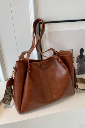 Large-Capacity Shoulder Bag for Commuting - Women's Retro Tote in Korean Style for Spring/Summer 2025 Fashion