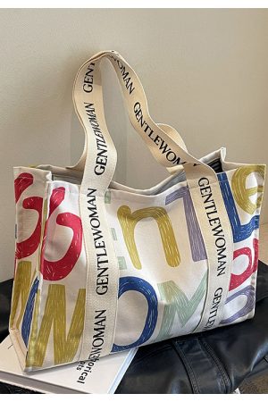 Large Capacity Single-Shoulder Canvas Tote Bag for Women â€“ Versatile Summer Shopping Bag for Students and Commuting