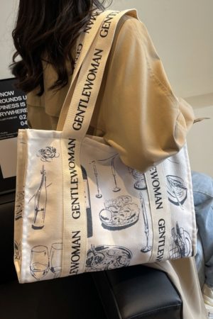 Large Capacity Single-Shoulder Canvas Tote Bag for Women â€“ Versatile Summer Shopping Bag for Students and Commuting