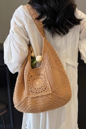 Large Capacity Straw Tote Bag for Women - Summer 2025 Commuter Shoulder Bag, Woven Beach Vacation Style