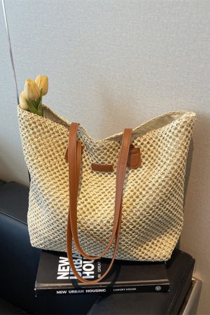Large Capacity Straw Woven Bag for Women - Versatile Summer 2025 Tote for Beach, Vacation, and Commuting