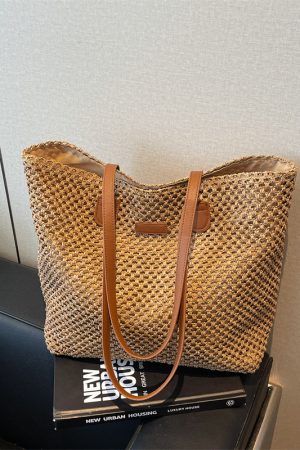 Large Capacity Straw Woven Bag for Women - Versatile Summer 2025 Tote for Beach, Vacation, and Commuting