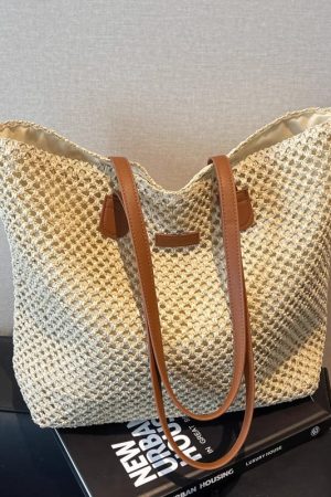Large Capacity Straw Woven Bag for Women - Versatile Summer 2025 Tote for Beach, Vacation, and Commuting
