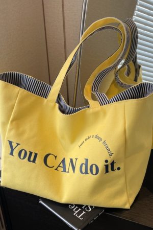 Large Capacity Striped Canvas Tote Bag for Women - Double-Sided Summer Shopping Bag for Commuting and Short Trips