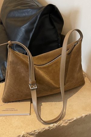 Large Capacity Suede Tote Bag for Women - Stylish Crossbody Commuter Bag for Spring & Summer 2025 Fashion
