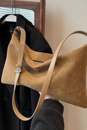 Large Capacity Suede Tote Bag for Women - Stylish Crossbody Commuter Bag for Spring & Summer 2025 Fashion