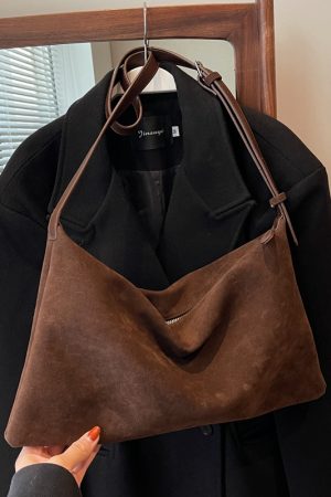 Large Capacity Suede Tote Bag for Women - Stylish Crossbody Commuter Bag for Spring & Summer 2025 Fashion