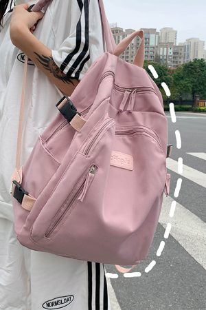 Large Capacity Women's Backpack, Double Shoulder Bag, Harajuku Style School Bag, 2025 Fashion Student Travel Tote