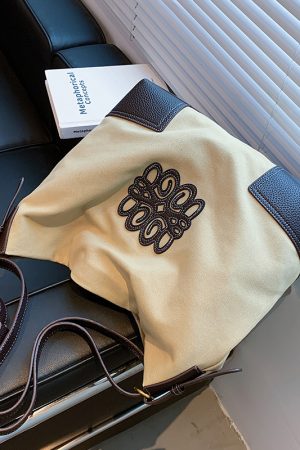 Large Capacity Women's Canvas Bucket Bag - Trendy 2025 Shoulder & Crossbody Bag for Casual, Versatile Style