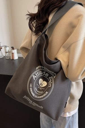 Large Capacity Women's Canvas Tote Bag 2025 - Versatile Shoulder Commuting Bag for Casual Everyday Use