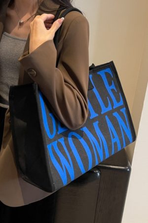 Large Capacity Women's Canvas Tote Bag for Spring & Summer, Stylish Shopping Bag, Perfect for Commuting & Short Trips