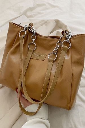 Large Capacity Women's Retro Shoulder Bag - Versatile Commuting Tote for Spring/Summer 2025 Fashion