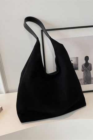Large Capacity Women's Suede Tote Handbag - Vintage Style 2025 Summer Shoulder Bag for Class and Commuting