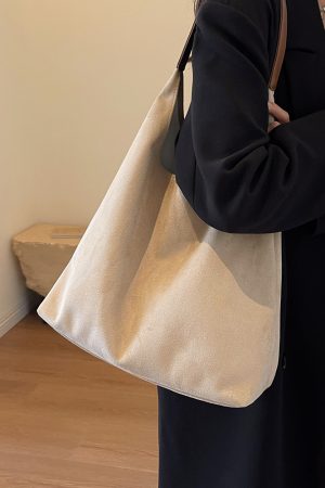 Large Capacity Women's Suede Tote Handbag - Vintage Style 2025 Summer Shoulder Bag for Class and Commuting