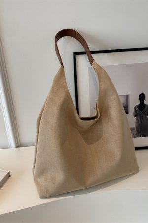 Large Capacity Women's Suede Tote Handbag - Vintage Style 2025 Summer Shoulder Bag for Class and Commuting