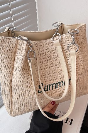 Large Capacity Woven Bag for Women - Autumn/Winter 2025 Niche Versatile Shoulder Tote, Fashionable Commuting Style