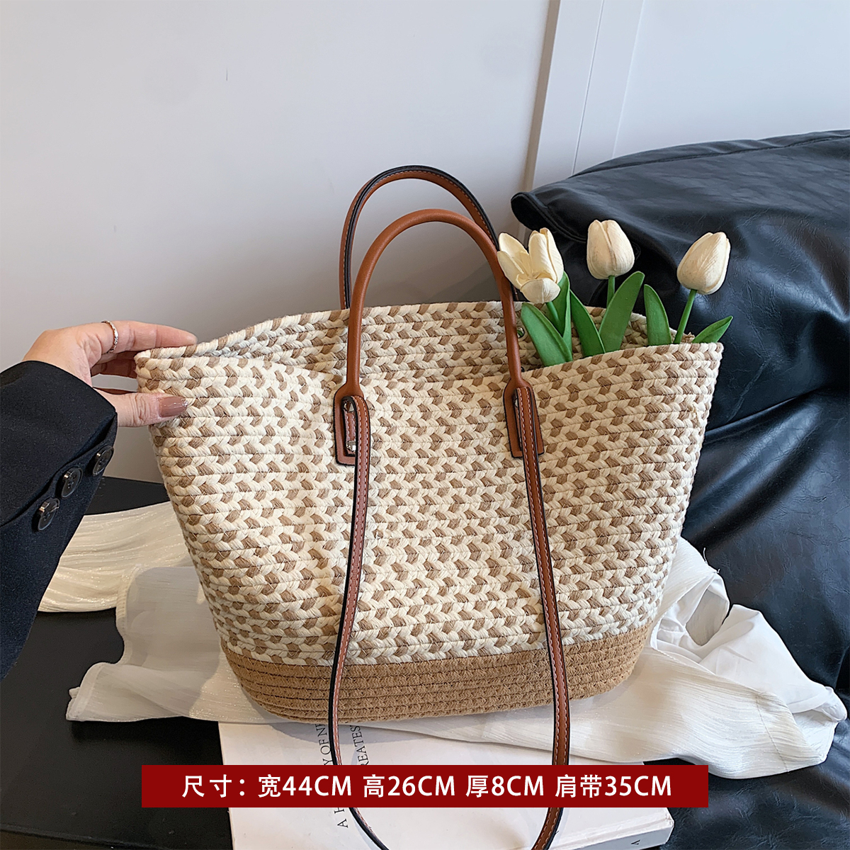 Large Capacity Woven Straw Bag - Casual Versatile Shoulder Bag for Beachside Vacations - 2025 Fashion Trend Large Capacity Woven Straw Bag - Casual Versatile Shoulder Bag for Beachside Vacations - 2025 Fashion Trend