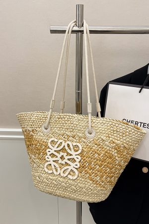 Large Capacity Woven Straw Bag - Casual Versatile Shoulder Bag for Beachside Vacations - 2025 Fashion Trend
