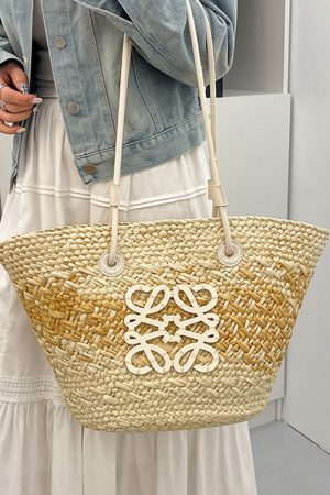 Large Capacity Woven Straw Bag - Casual Versatile Shoulder Bag for Beachside Vacations - 2025 Fashion Trend