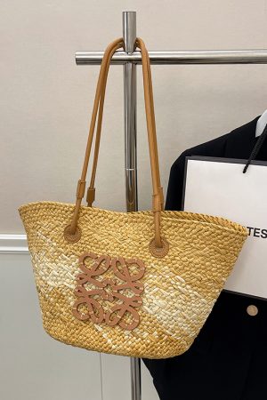Large Capacity Woven Straw Bag - Casual Versatile Shoulder Bag for Beachside Vacations - 2025 Fashion Trend