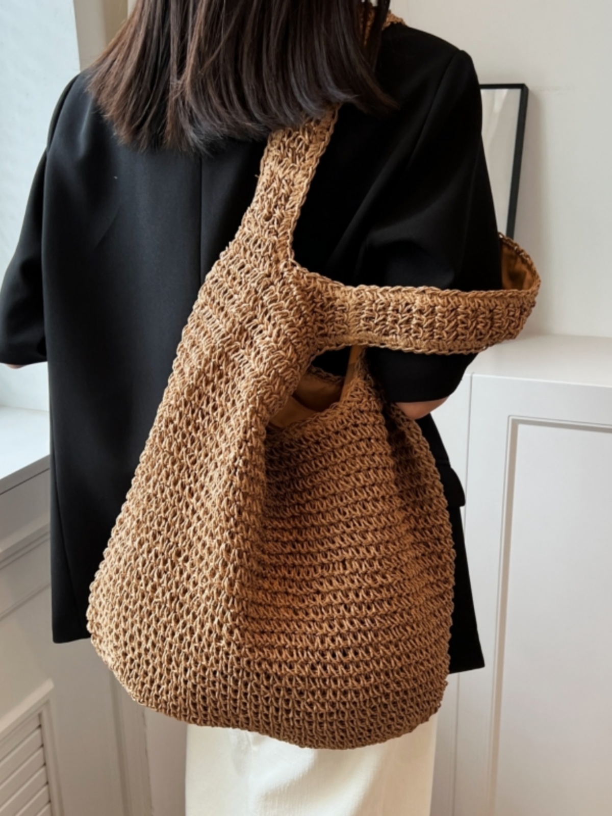 Large Capacity Woven Straw Tote Bag for Women - 2025 Lazy Style Shoulder Underarm Bag for Beach Vacations Large Capacity Woven Straw Tote Bag for Women - 2025 Lazy Style Shoulder Underarm Bag for Beach Vacations