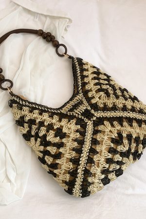 Large Capacity Woven Tote Bag - Simple Casual Straw Beach Bag for Women - 2025 Summer Vacation Essential