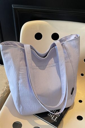 Large Capacity Wrinkled Canvas Tote Bag for Women - Summer 2025 Commuter Shoulder Bag in Korean Lazy Style