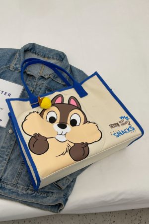 Large Cartoon Canvas Tote Bag for Women, 2025 Fashion Outdoor Shoulder Handbag, Mommy Large Capacity Carryall