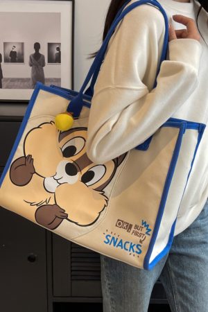 Large Cartoon Canvas Tote Bag for Women, 2025 Fashion Outdoor Shoulder Handbag, Mommy Large Capacity Carryall